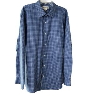 Duluth Trading Co Blue Plaid Button-up Dress Shirt Men's‎ 2XL